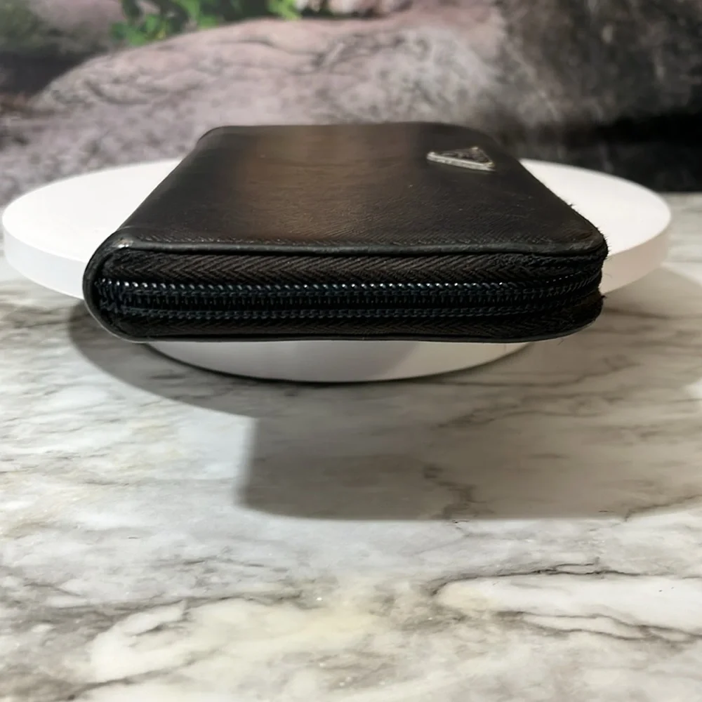 Prada Black Saffiano Leather Zip Wallet in GUC. - Picture 5 of 17